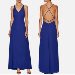 Fame and Partners Maxi Dress with Strappy Back in Cobalt Blue (US Size 6)